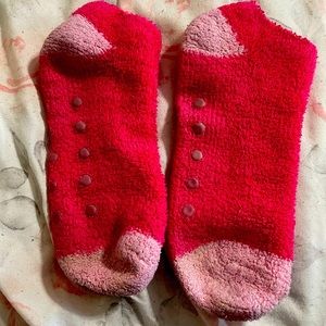 Worn fuzzy socks